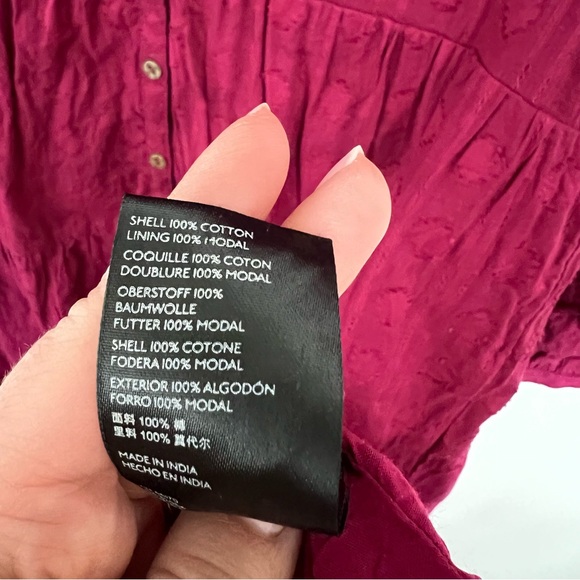 Women’s Anthropologie Long Sleeve Boho Button Front Dress - Size Small - Picture 8 of 8